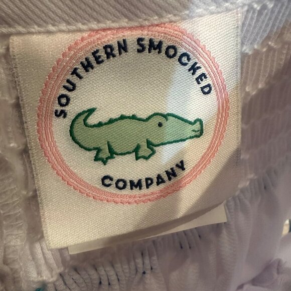 SOUTHERN SMOCKED WHITE DRESS NEW BLUE MARLINS FISH SIZE 8 - Picture 11 of 11